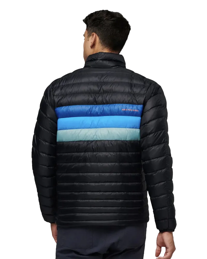 Fuego Down Jacket in Black & Pacific Stripe
