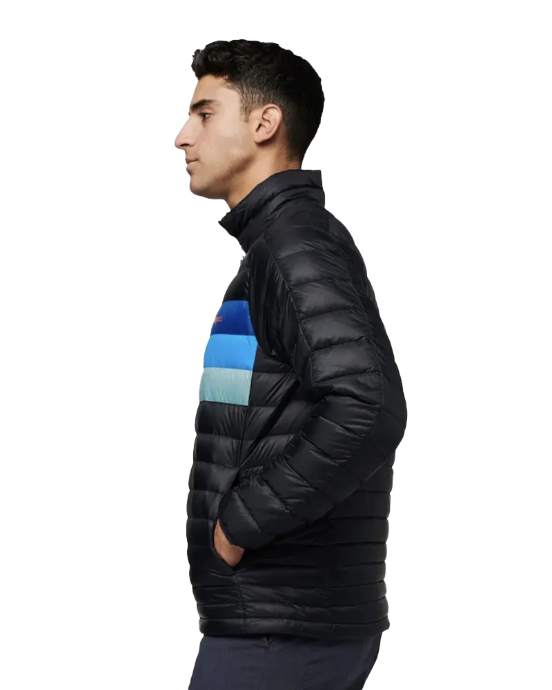 Fuego Down Jacket in Black & Pacific Stripe