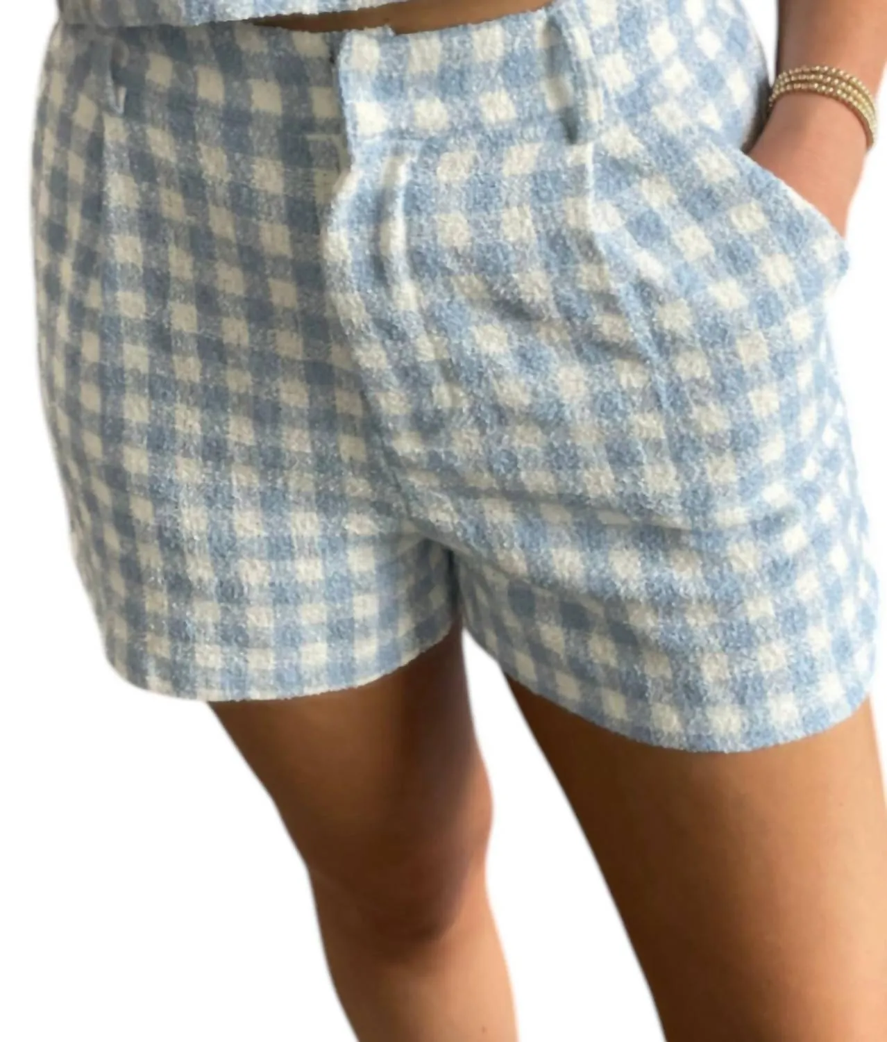 Gingham Shorts In Blue/white