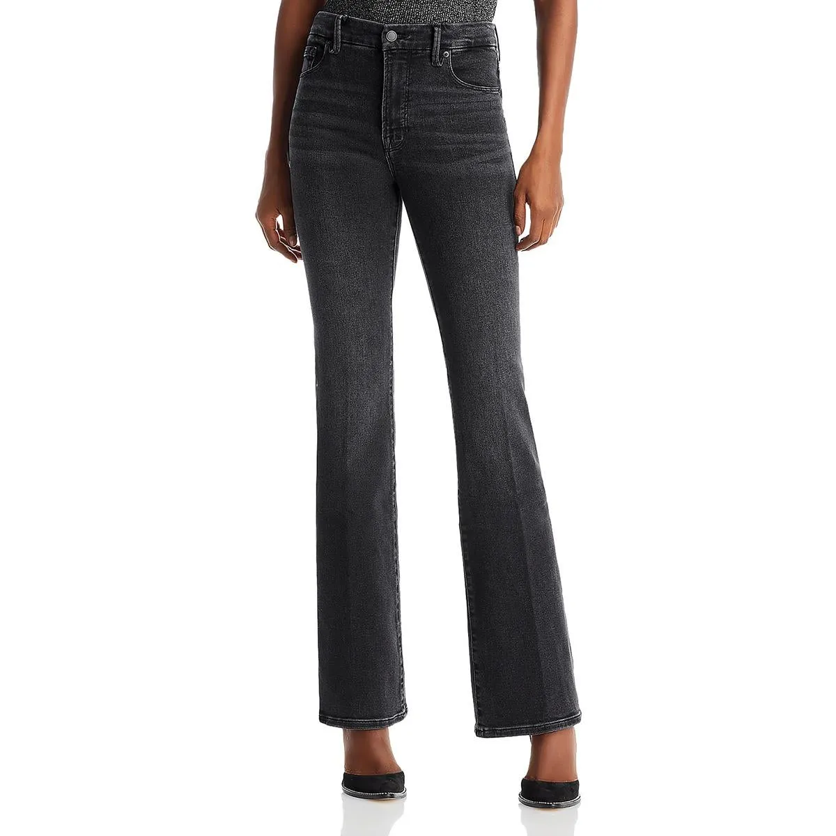 Good American Womens High Rise Denim Bootcut Jeans