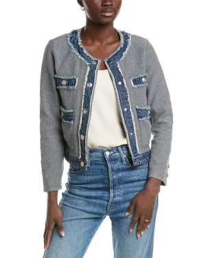 Gracia Two-Tone Denim Trim Jacket