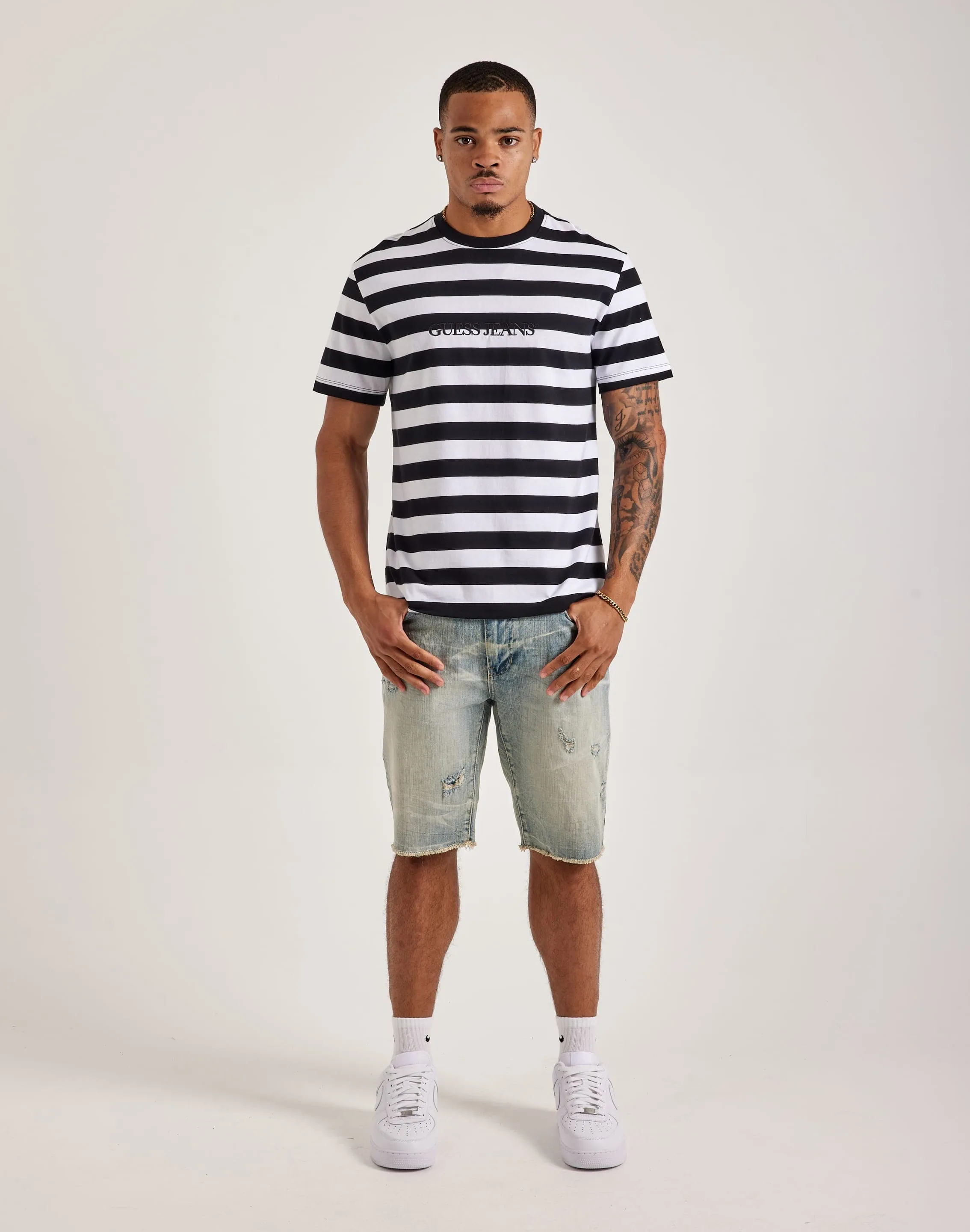 Guess Striped Logo Tee