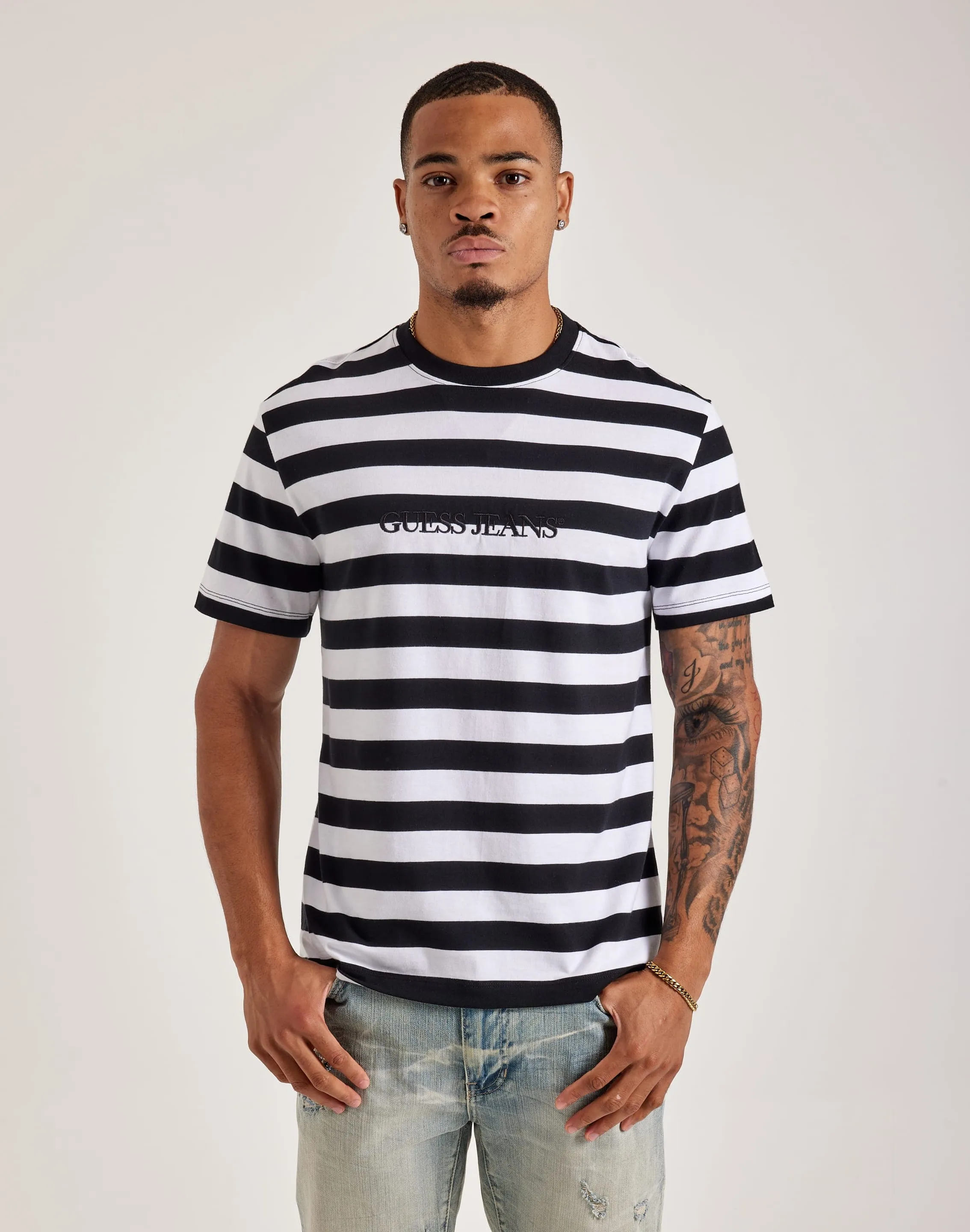 Guess Striped Logo Tee