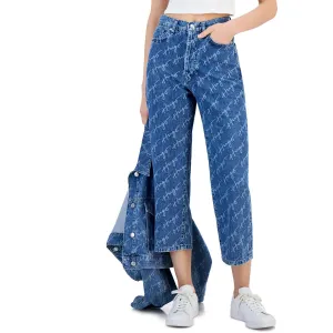 Hugo Boss Womens Logo Denim Wide Leg Jeans