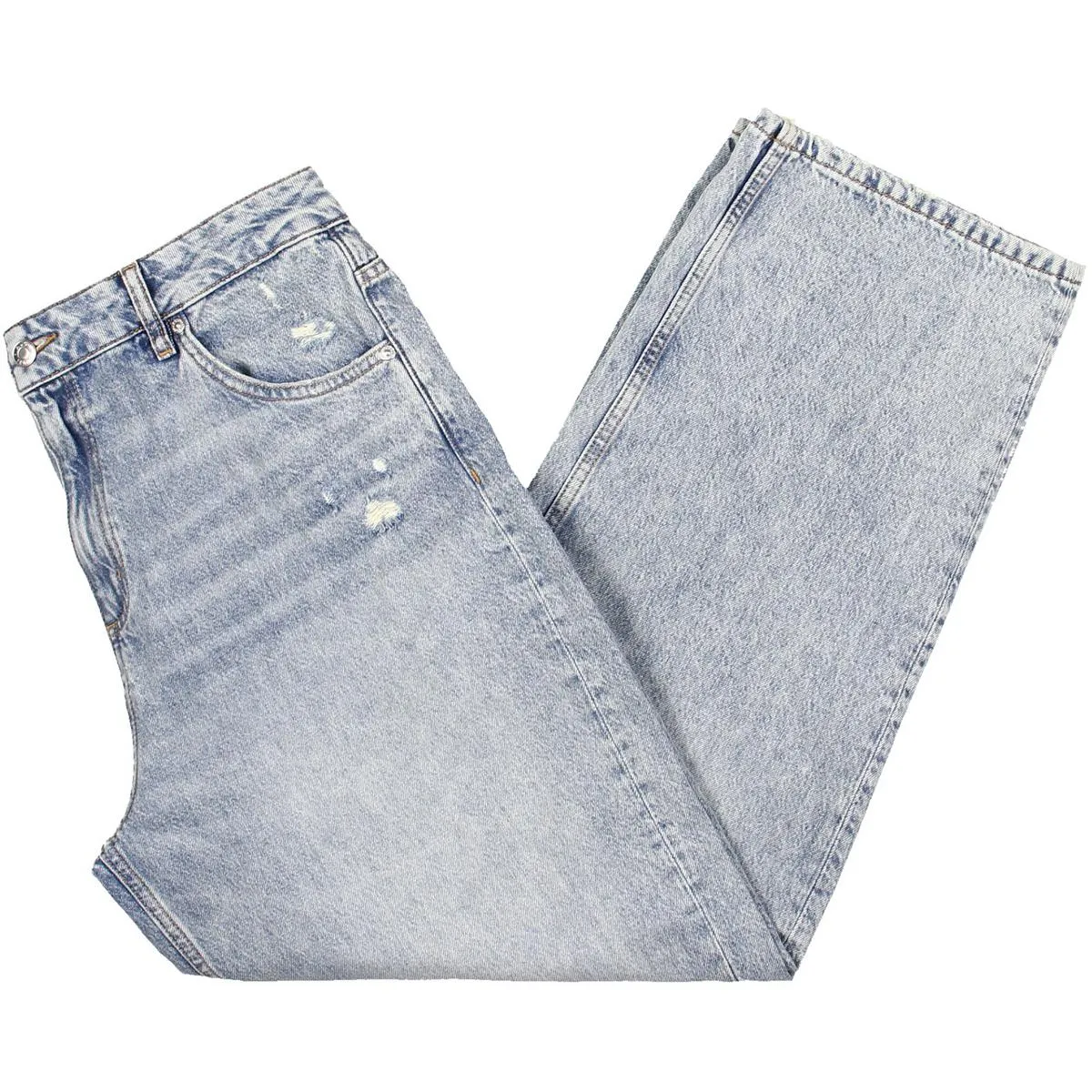 Hugo Womens Denim Distressed Wide Leg Jeans