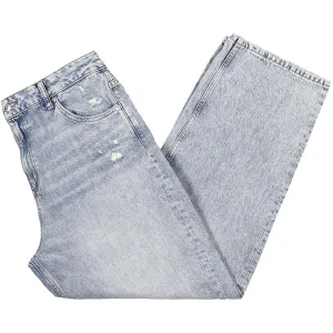 Hugo Womens Denim Distressed Wide Leg Jeans