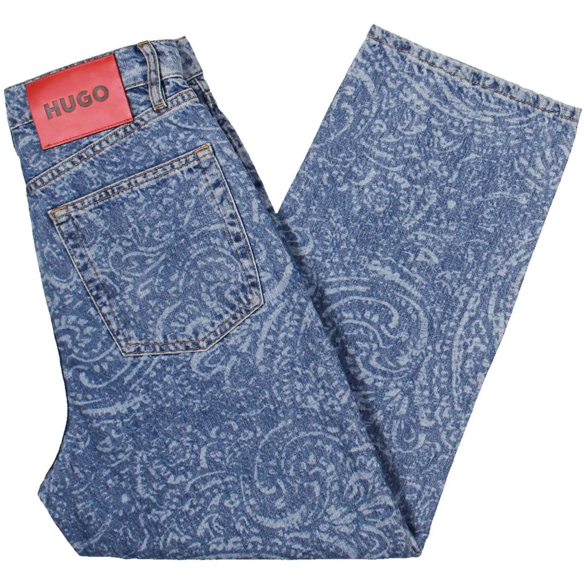 Hugo Womens Denim Printed Cropped Jeans