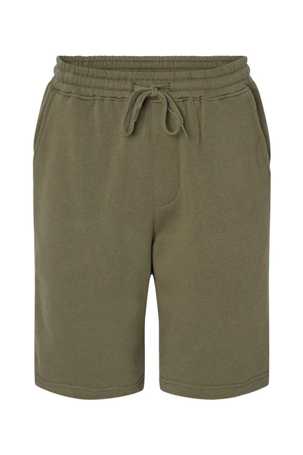 Independent Trading Company Mens Fleece Shorts w/ Pockets - Army Green