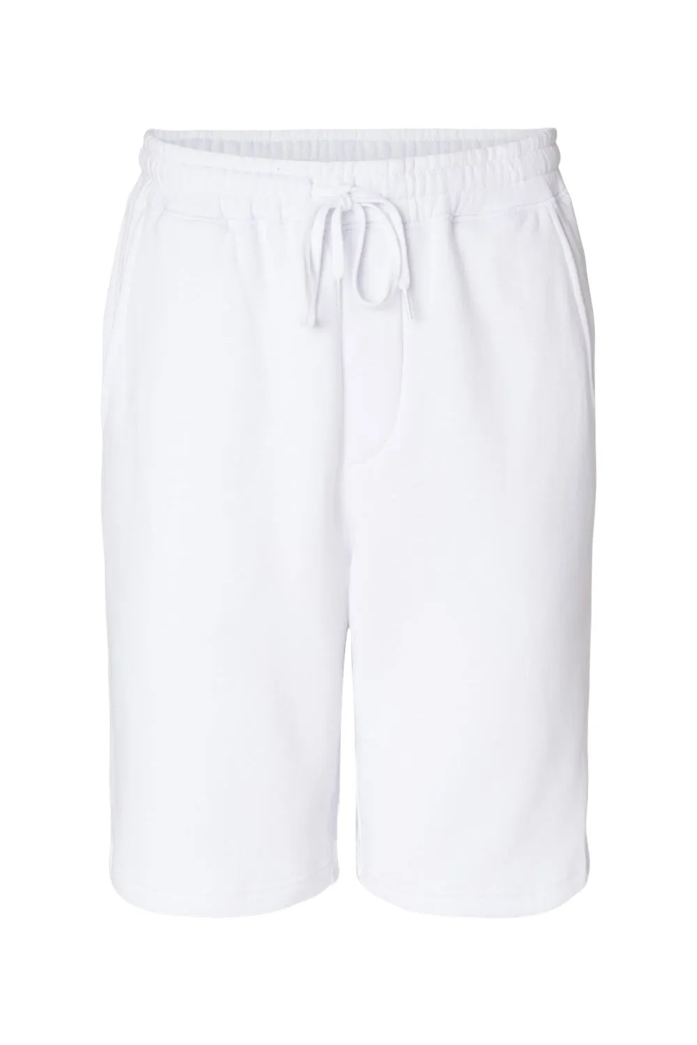 Independent Trading Company Mens Fleece Shorts w/ Pockets - White