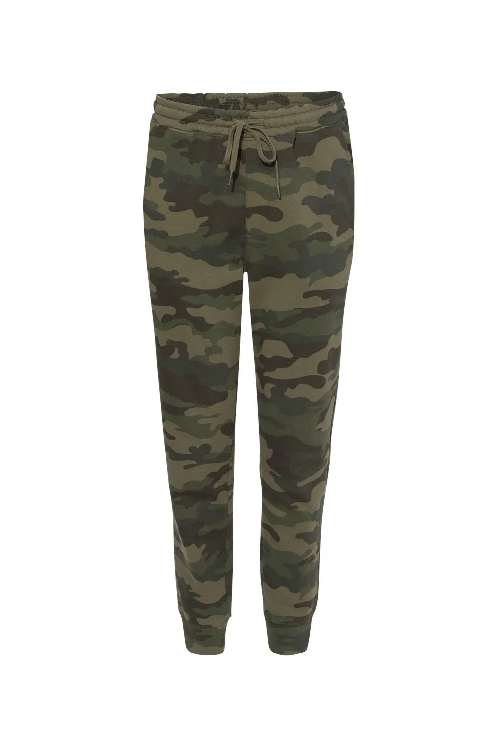 Independent Trading Company Mens Fleece Sweatpants w/ Pockets - Forest Green Camo