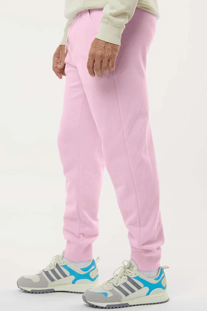 Independent Trading Company Mens Fleece Sweatpants w/ Pockets - Light Pink