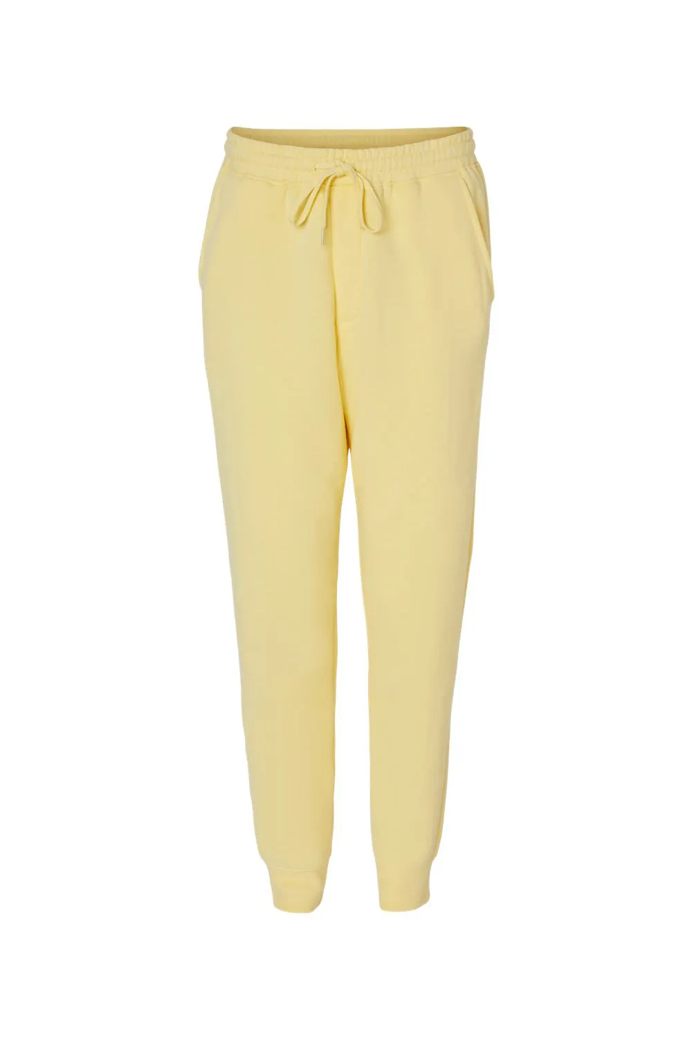 Independent Trading Company Mens Fleece Sweatpants w/ Pockets - Light Yellow