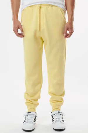 Independent Trading Company Mens Fleece Sweatpants w/ Pockets - Light Yellow