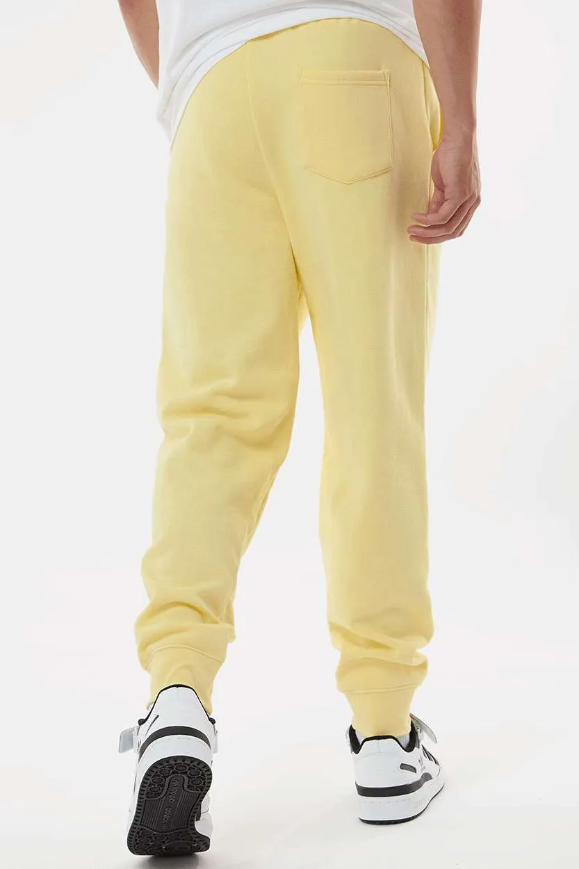 Independent Trading Company Mens Fleece Sweatpants w/ Pockets - Light Yellow
