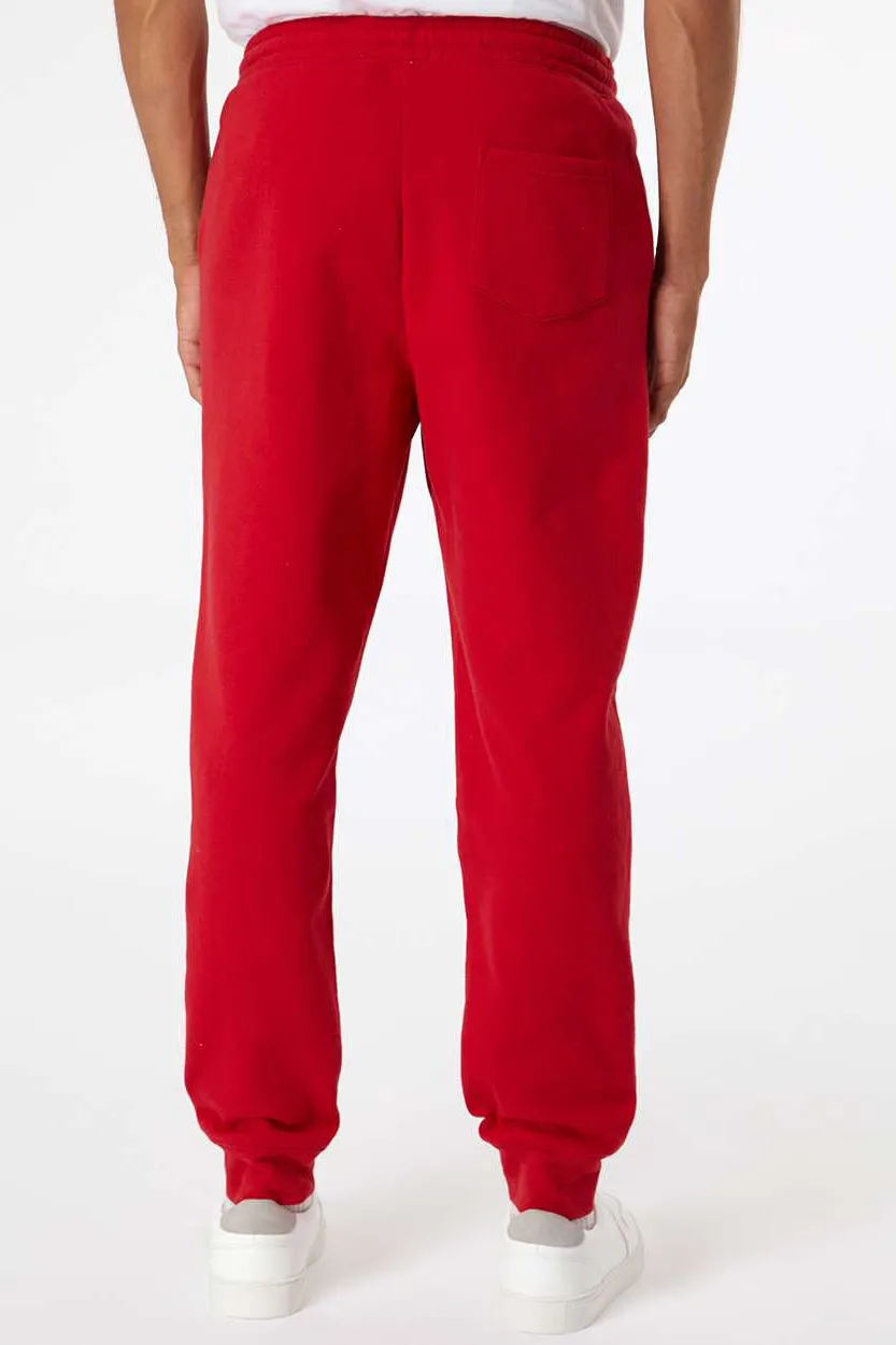 Independent Trading Company Mens Fleece Sweatpants w/ Pockets - Red