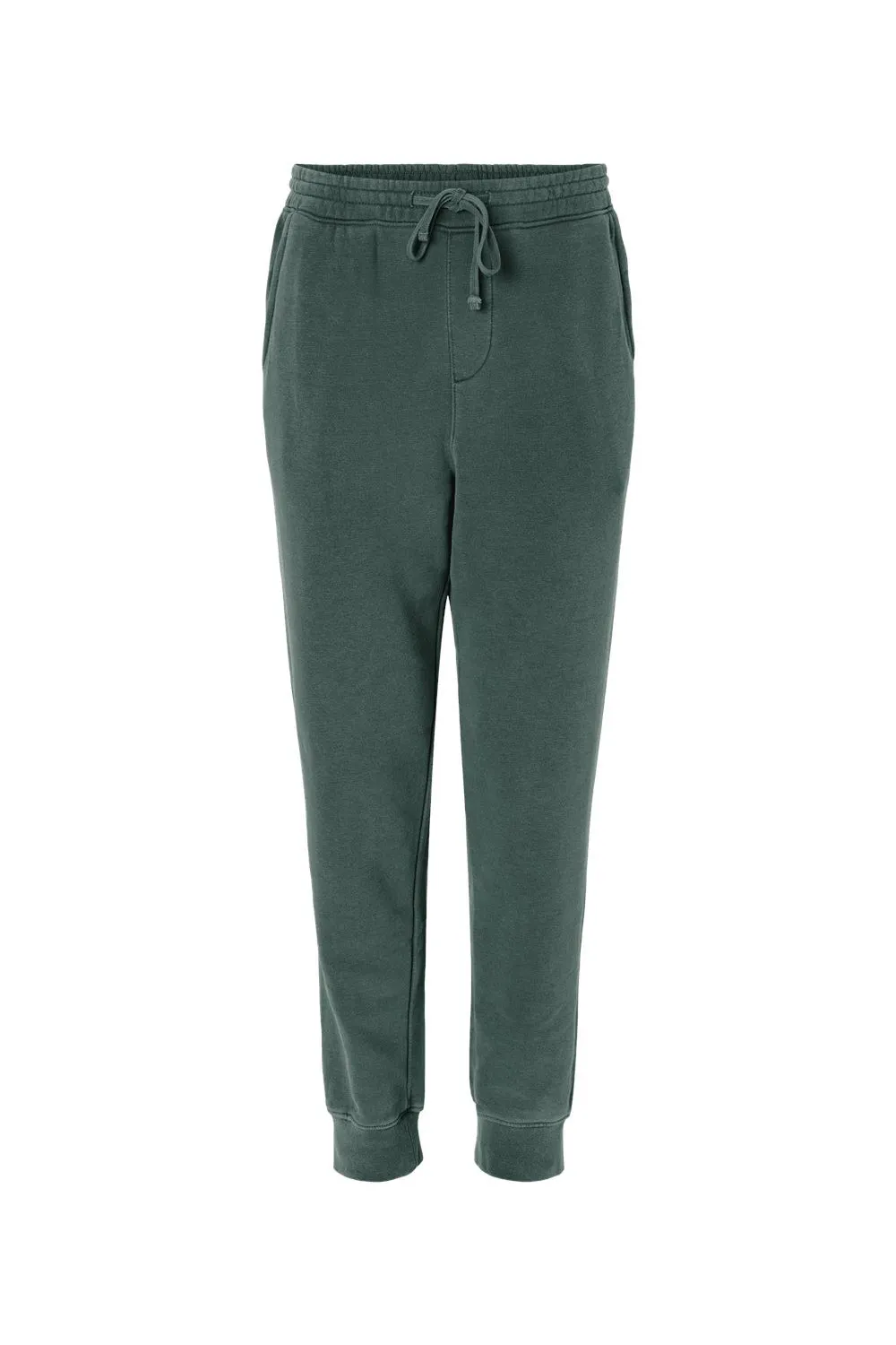 Independent Trading Company Mens Pigment Dyed Fleece Sweatpants w/ Pockets - Alpine Green