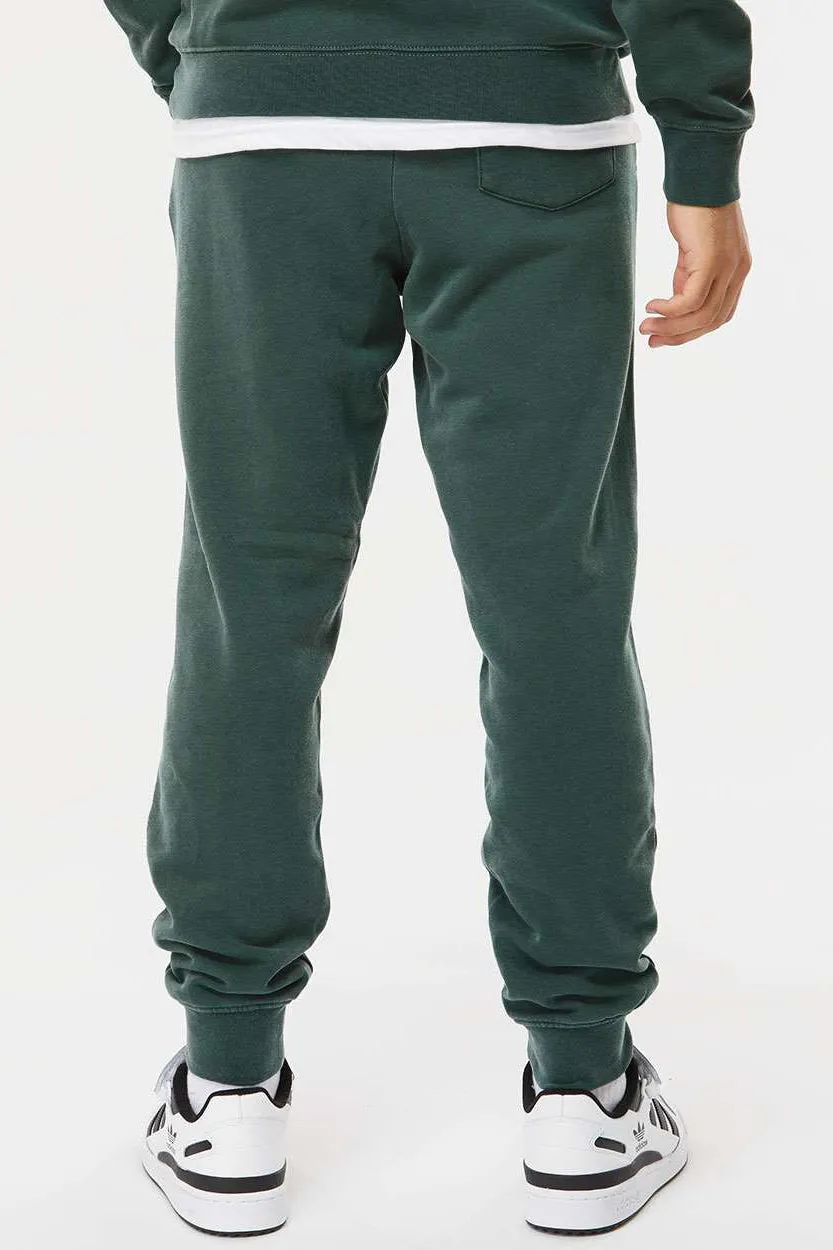Independent Trading Company Mens Pigment Dyed Fleece Sweatpants w/ Pockets - Alpine Green