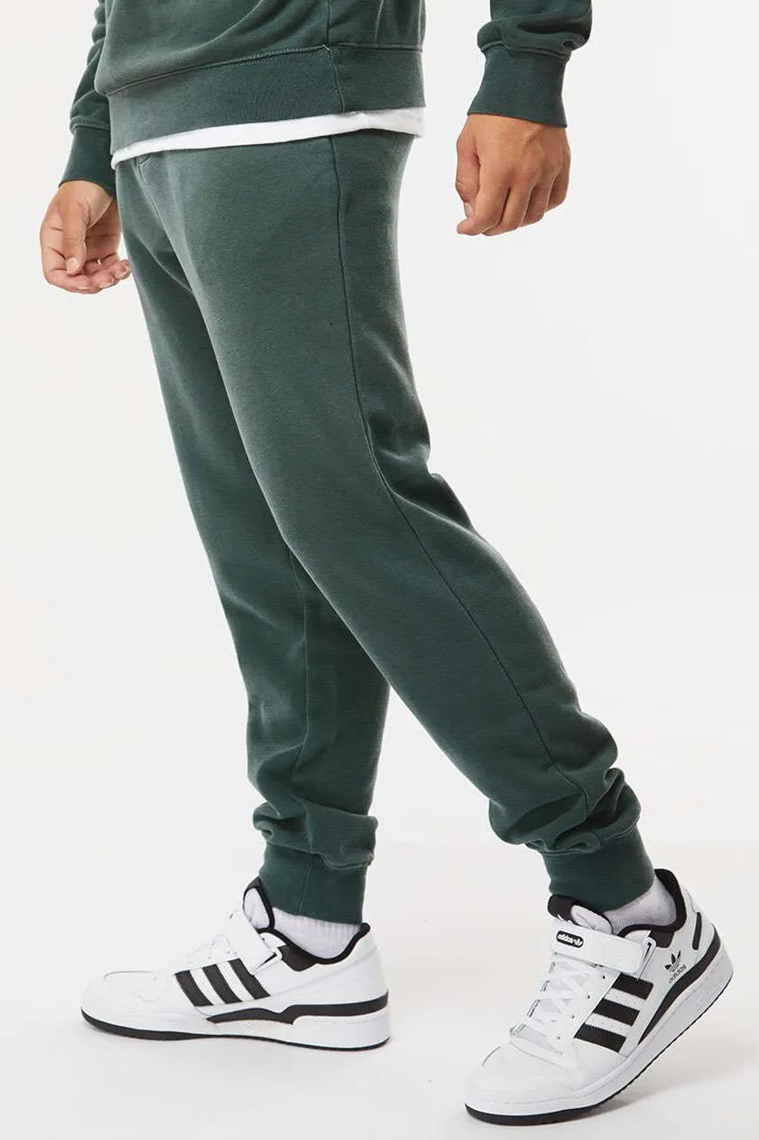 Independent Trading Company Mens Pigment Dyed Fleece Sweatpants w/ Pockets - Alpine Green
