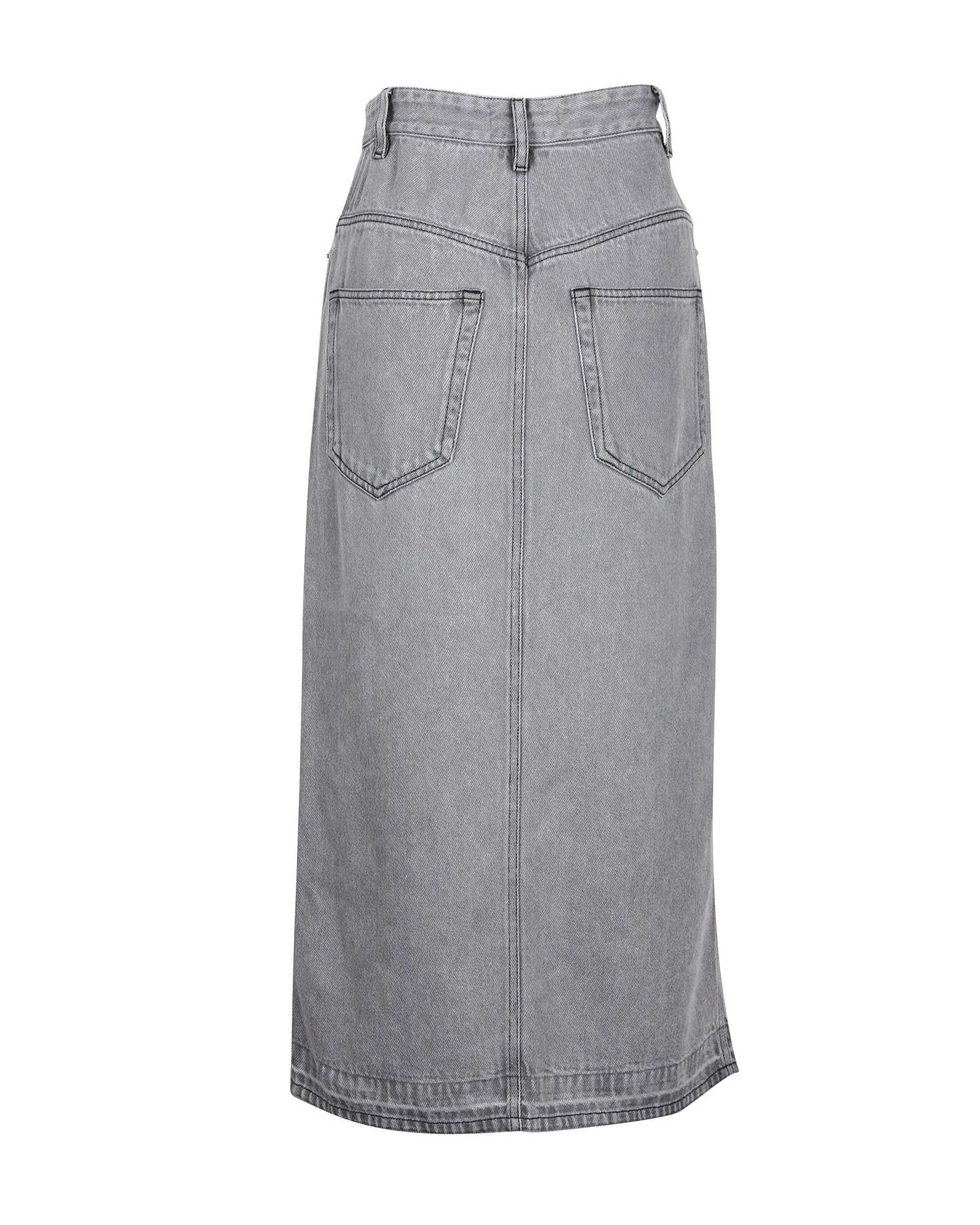 Isabel Marant Etoile Denim Midi Skirt in Grey Cotton