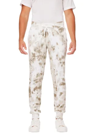 J America Mens Tie-Dye Fleece Jogger Sweatpants w/ Pockets - Olive