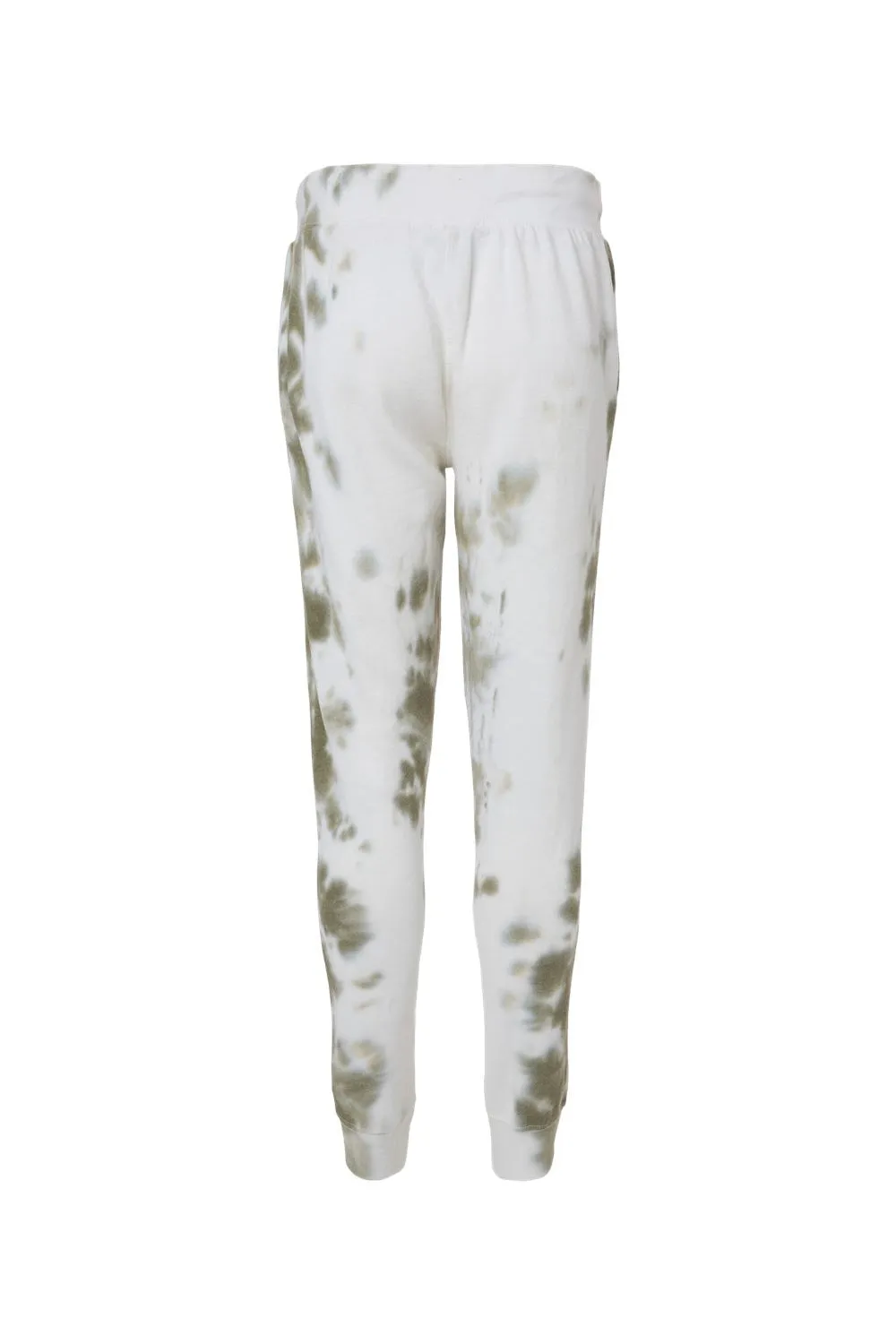 J America Mens Tie-Dye Fleece Jogger Sweatpants w/ Pockets - Olive