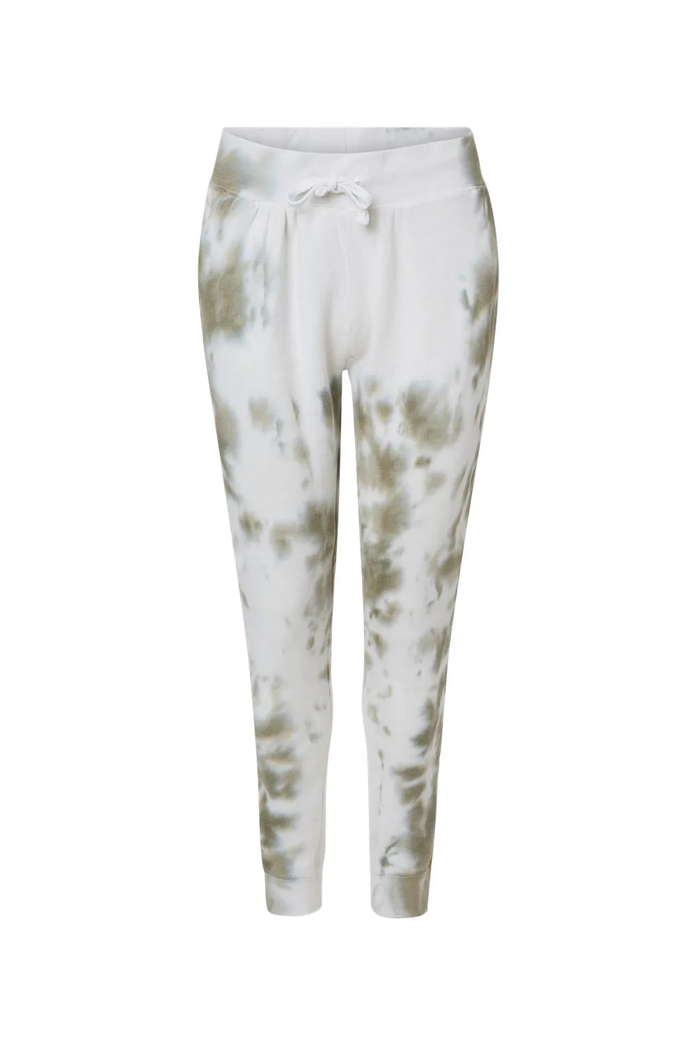 J America Mens Tie-Dye Fleece Jogger Sweatpants w/ Pockets - Olive