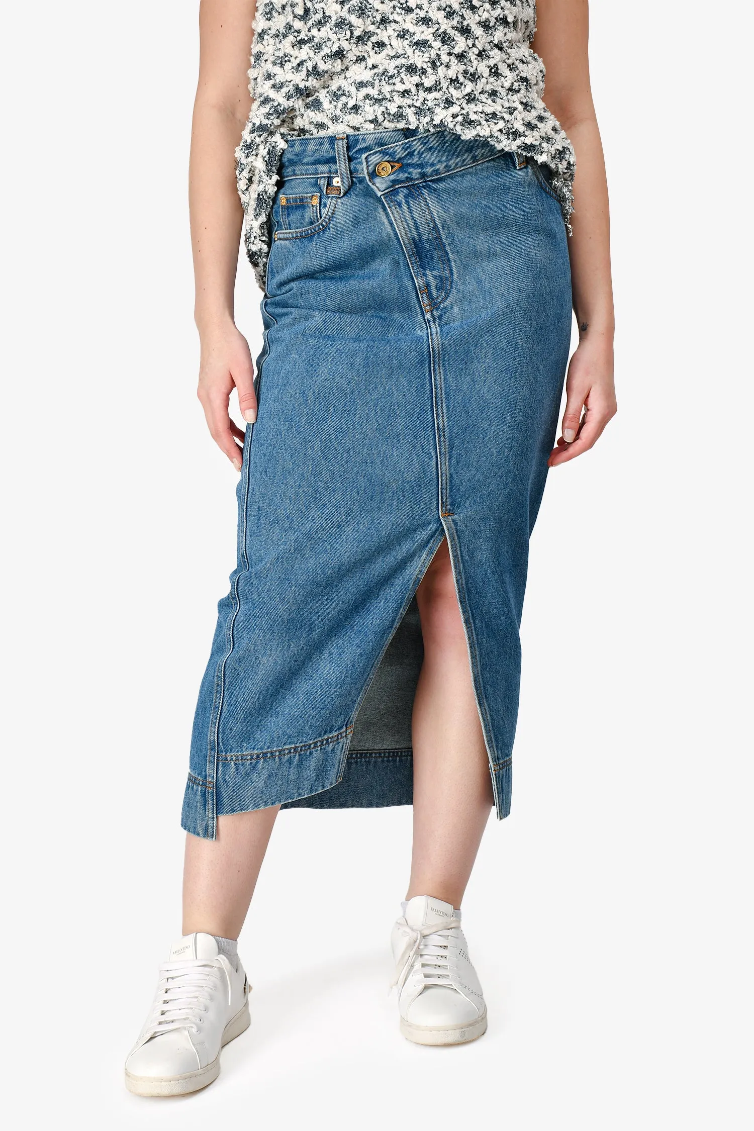 Jacquemus Blue La Casa 'La Jupe de-Nîmes' Denim Midi Skirt Size 28