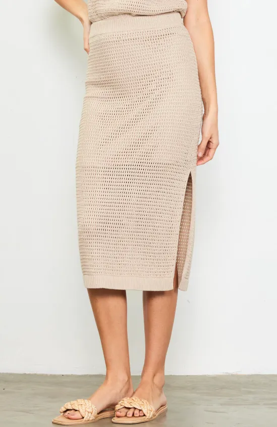 Jasmine Knit Side Slit Skirt