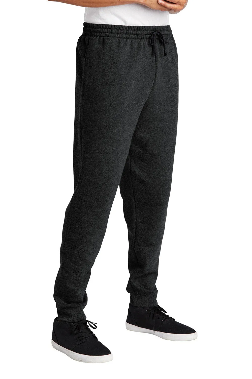 Jerzees Mens NuBlend Fleece Jogger Sweatpants w/ Pockets - Heather Black/Black