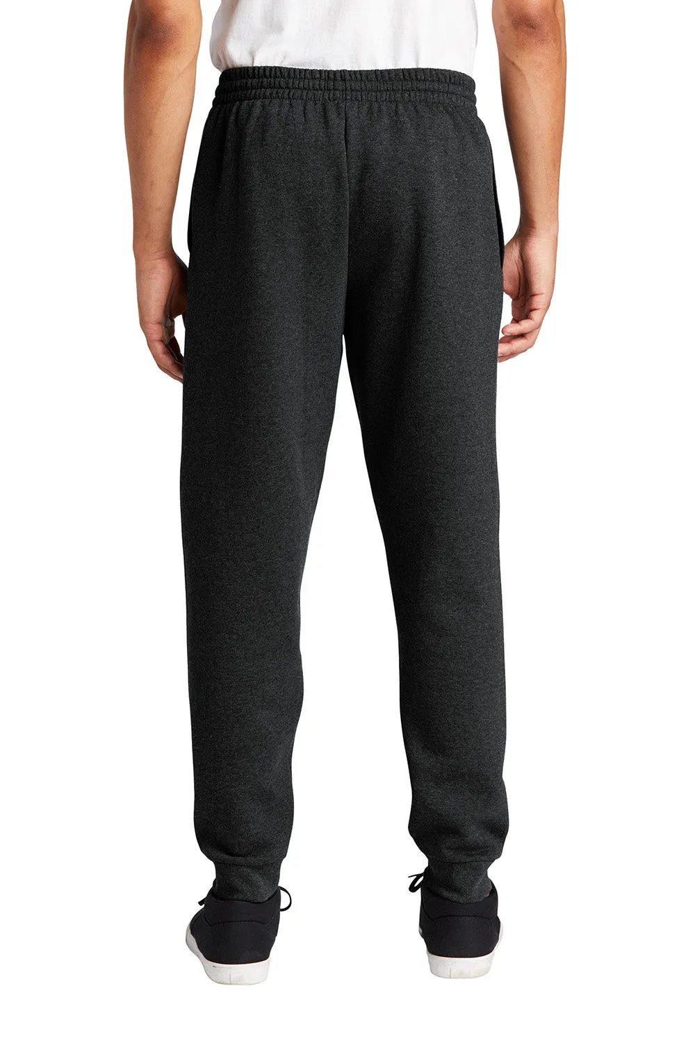 Jerzees Mens NuBlend Fleece Jogger Sweatpants w/ Pockets - Heather Black/Black