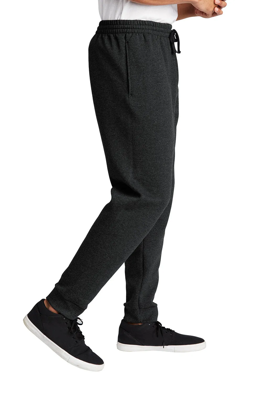 Jerzees Mens NuBlend Fleece Jogger Sweatpants w/ Pockets - Heather Black/Black