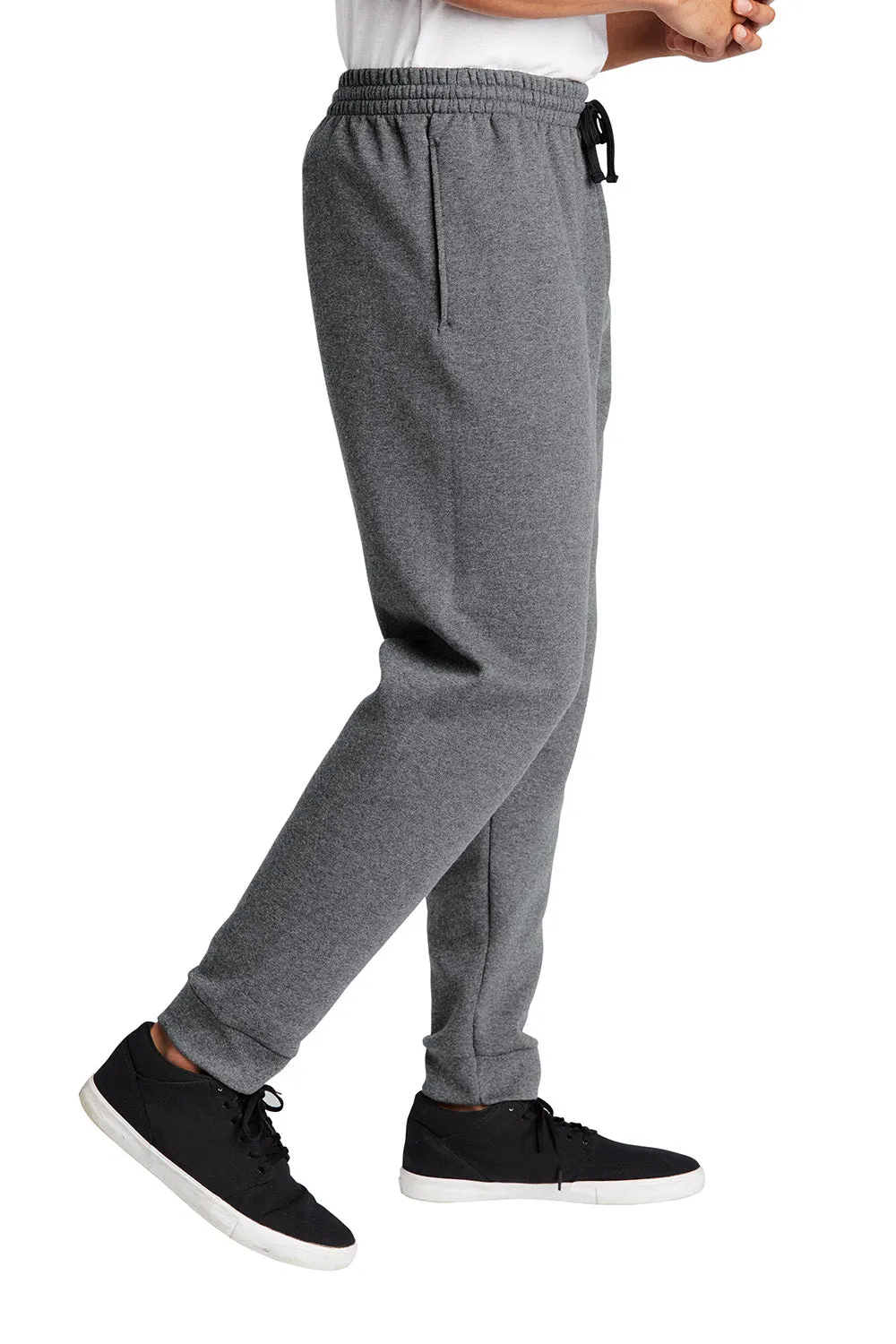 Jerzees Mens NuBlend Fleece Jogger Sweatpants w/ Pockets - Heather Grey/Charcoal Grey