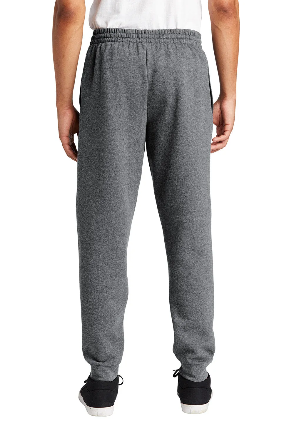 Jerzees Mens NuBlend Fleece Jogger Sweatpants w/ Pockets - Heather Grey/Charcoal Grey