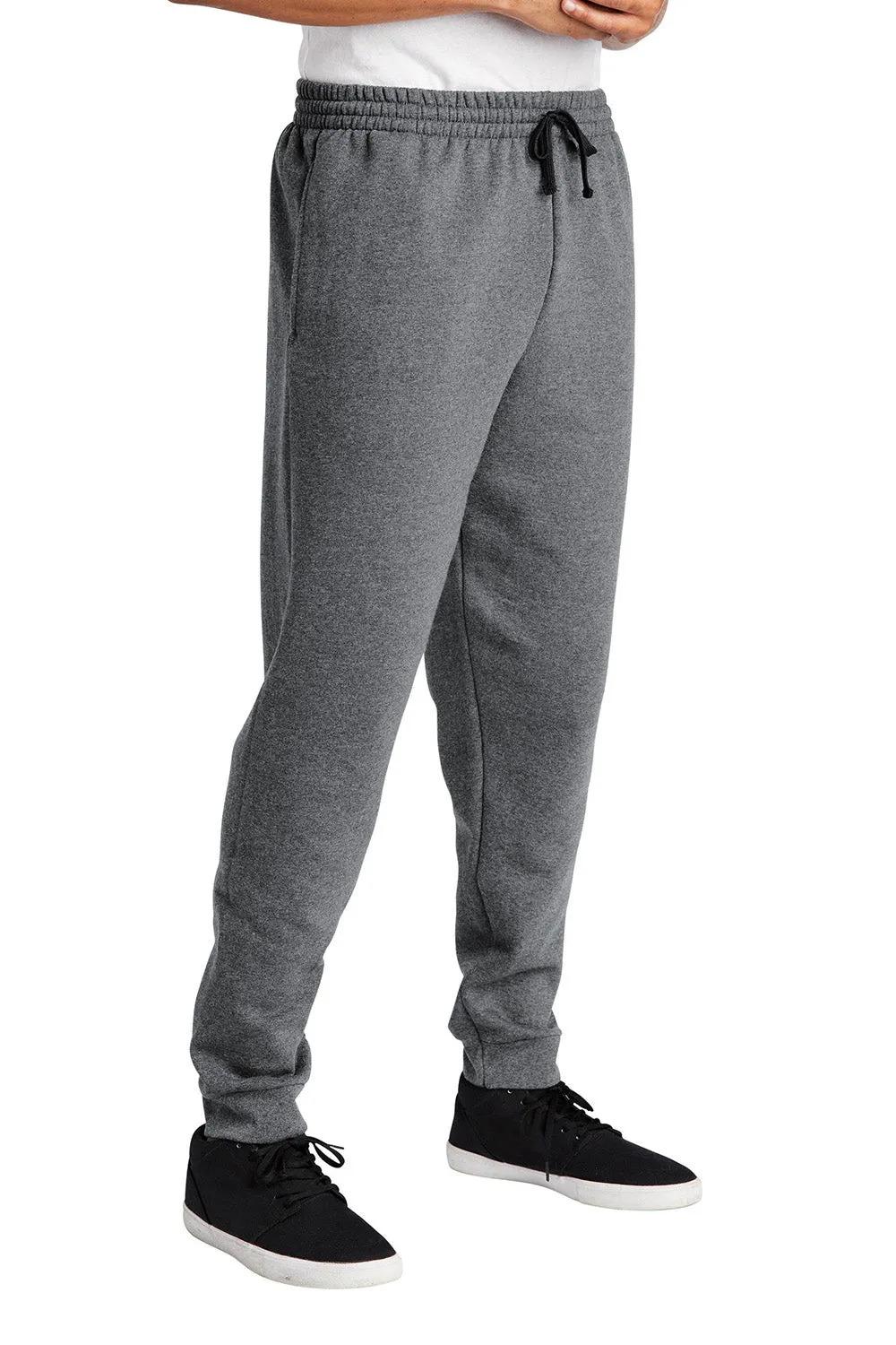 Jerzees Mens NuBlend Fleece Jogger Sweatpants w/ Pockets - Heather Grey/Charcoal Grey