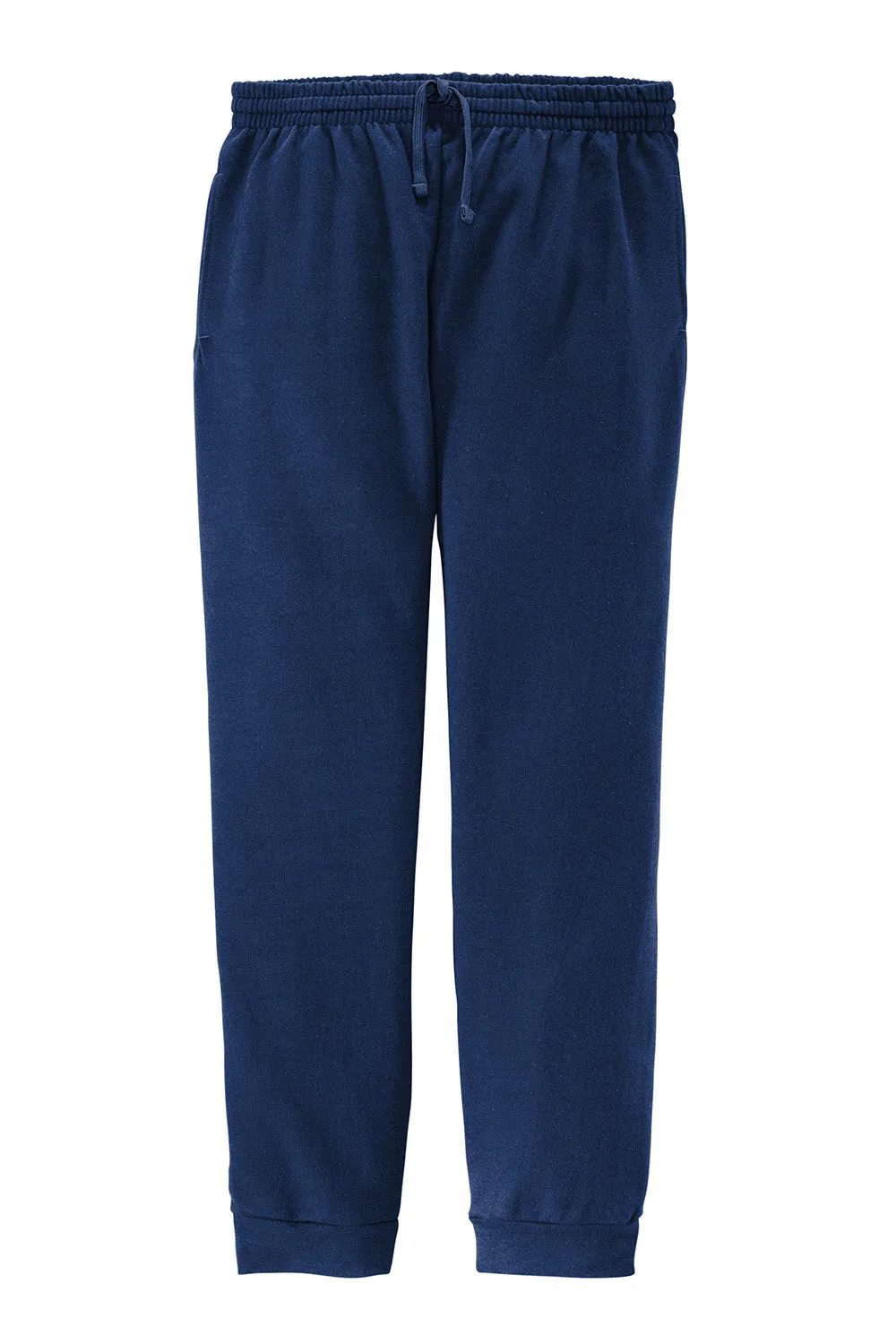 Jerzees Mens NuBlend Fleece Jogger Sweatpants w/ Pockets - Navy Blue/Charcoal Grey