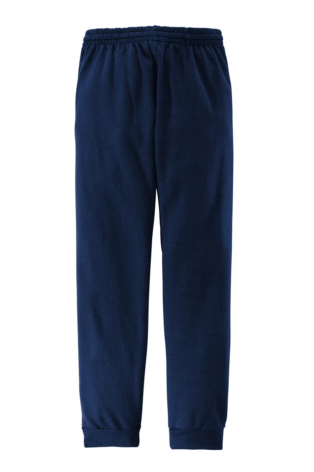 Jerzees Mens NuBlend Fleece Jogger Sweatpants w/ Pockets - Navy Blue/Charcoal Grey