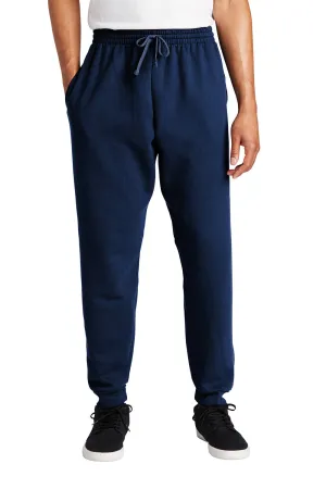 Jerzees Mens NuBlend Fleece Jogger Sweatpants w/ Pockets - Navy Blue/Charcoal Grey