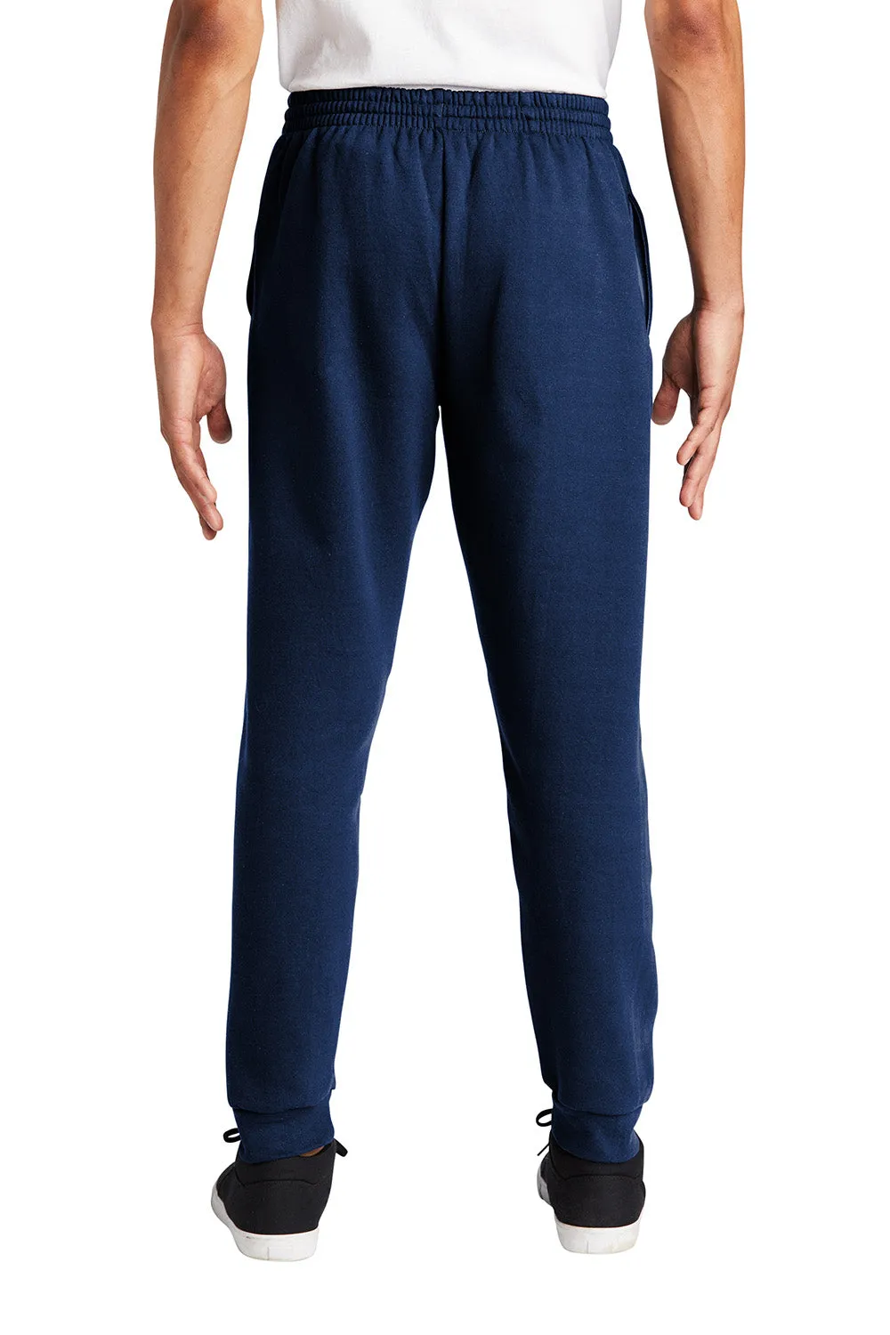 Jerzees Mens NuBlend Fleece Jogger Sweatpants w/ Pockets - Navy Blue/Charcoal Grey