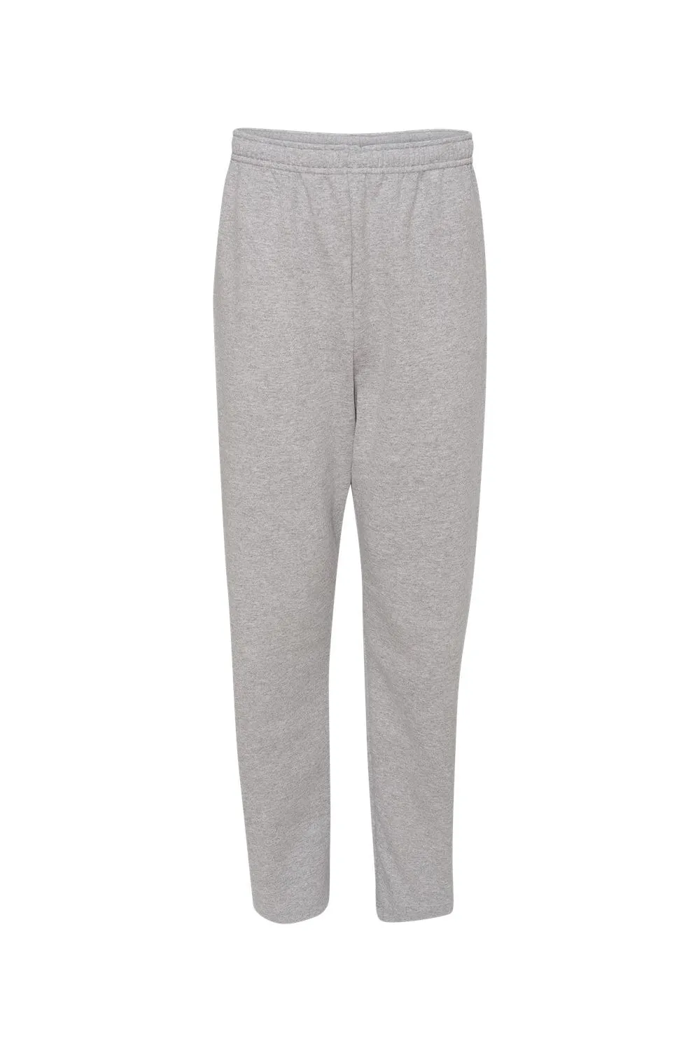 Jerzees Mens NuBlend Pill Resistant Fleece Open Bottom Sweatpants w/ Pockets - Heather Grey