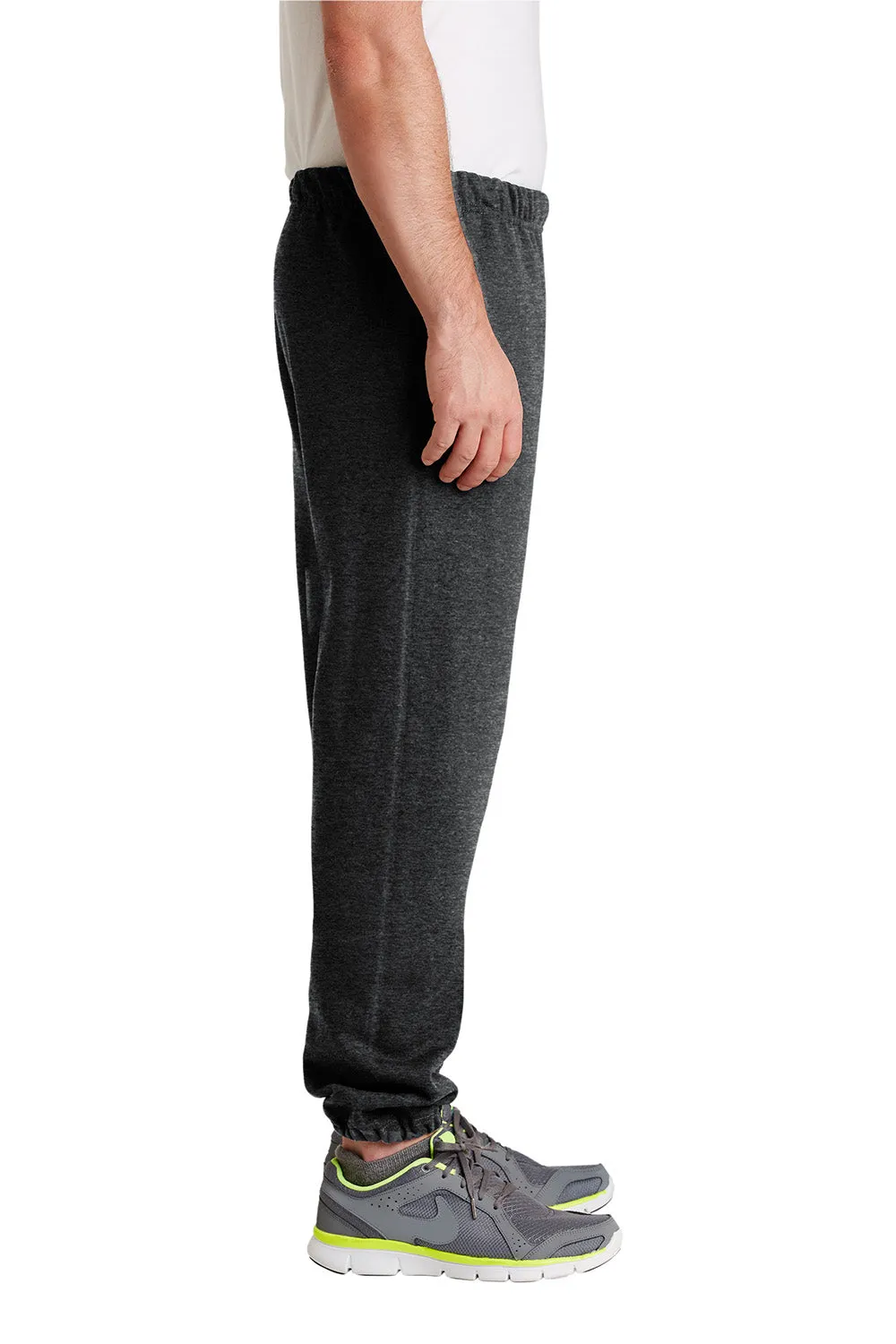 Jerzees Mens Super Sweats NuBlend Pill Resistant Fleece Sweatpants w/ Pockets - Heather Black