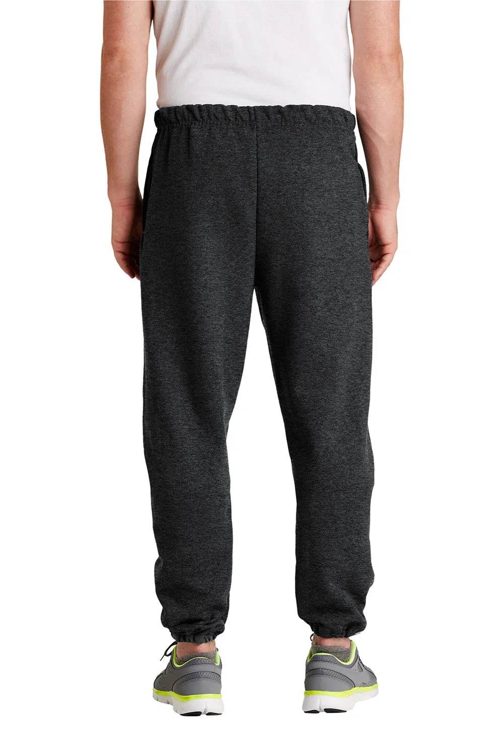Jerzees Mens Super Sweats NuBlend Pill Resistant Fleece Sweatpants w/ Pockets - Heather Black