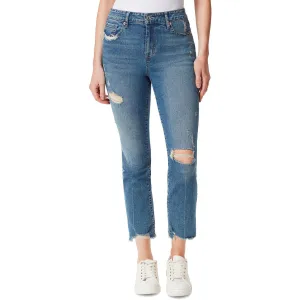 Jessica Simpson Womens Spotlight Denim Ripped Straight Leg Jeans