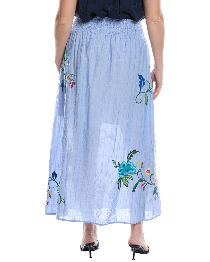 Johnny Was Smocked Maxi Skirt