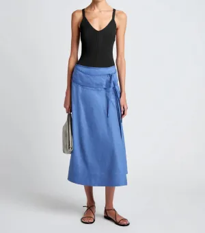 Jovie Wrap Skirt In Denim