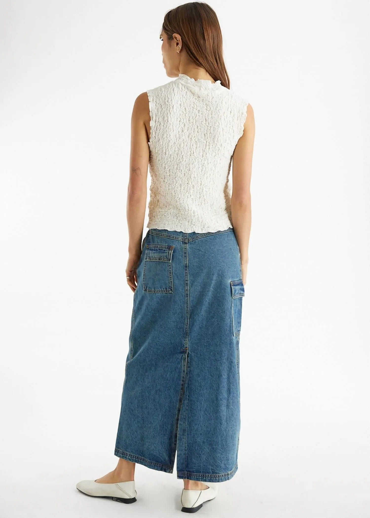 Jules Denim Maxi Skirt In Blue
