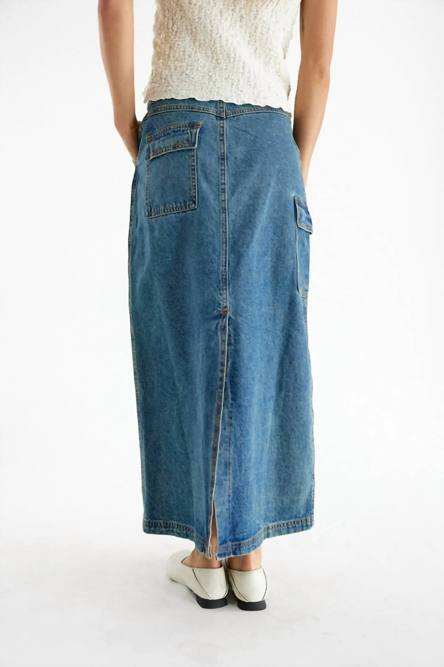 Jules Denim Maxi Skirt In Blue