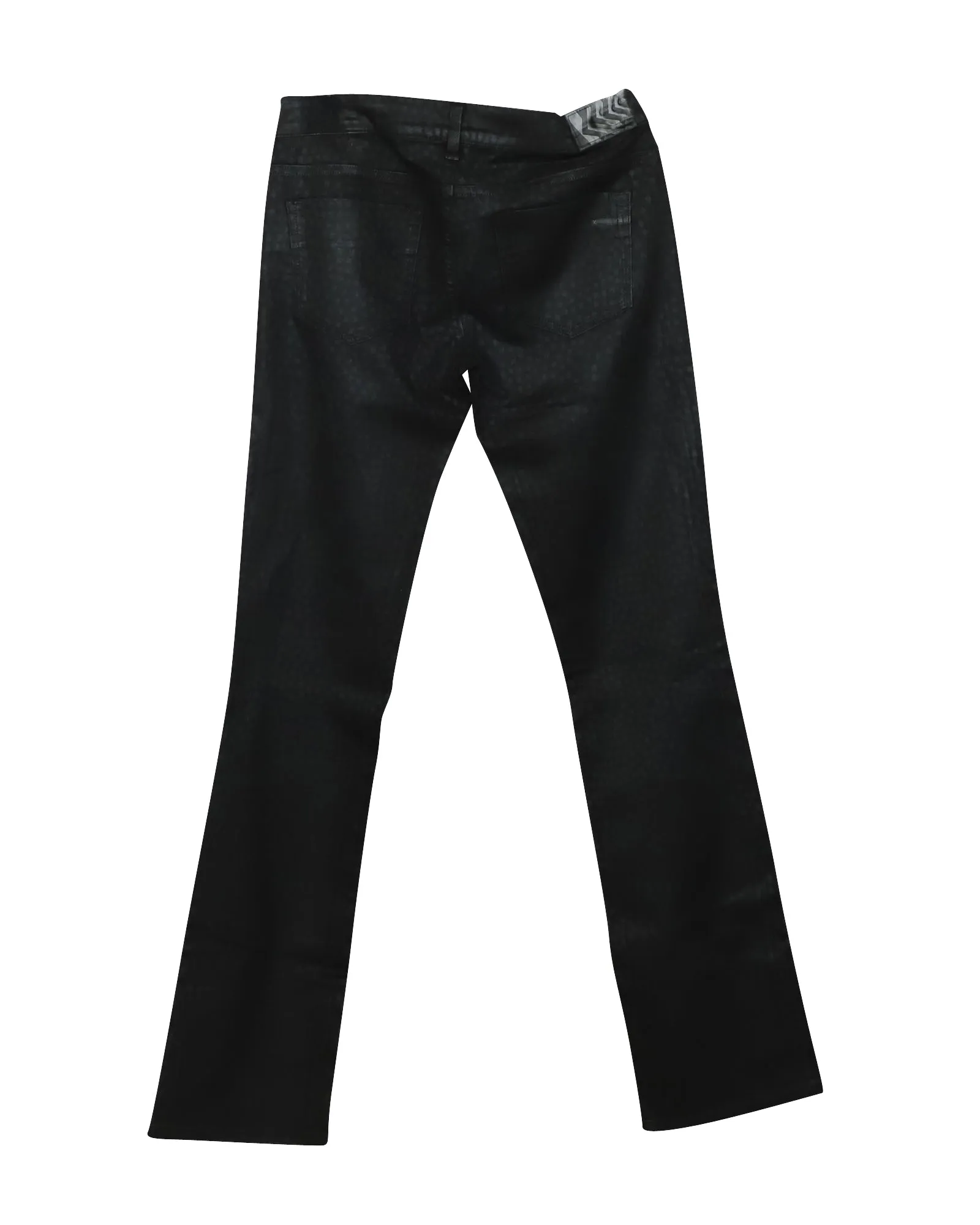 Karl Lagerfeld Stars Print Metallic Jeans in Black Cotton