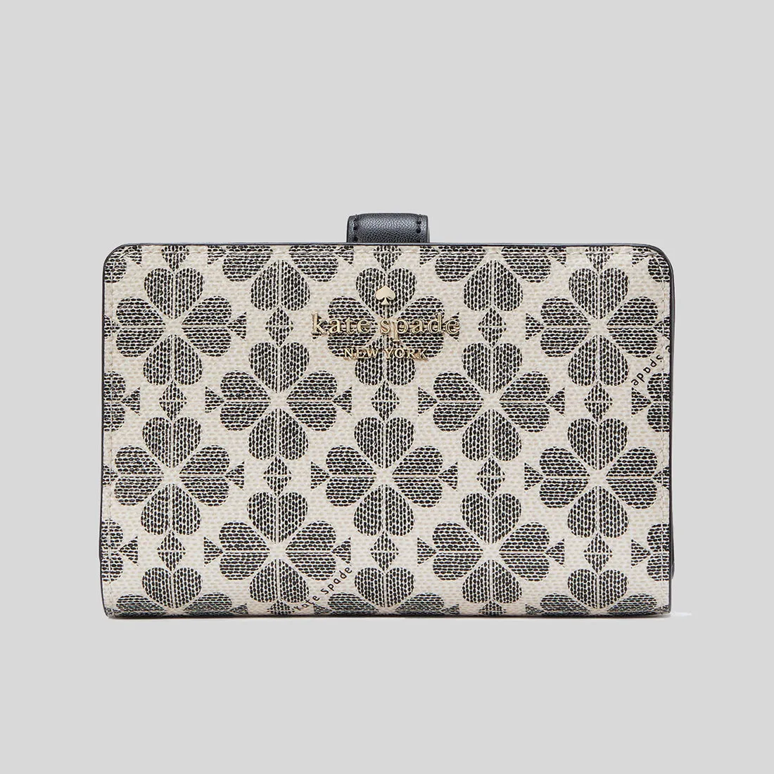 Kate Spade Bags KATE SPADE Spade Flower PVC Medium Compact Bifold Wallet Black Multi KG488