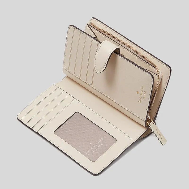 Kate Spade Bags KATE SPADE Spade Flower PVC Medium Compact Bifold Wallet Dark Beige Multi KG488