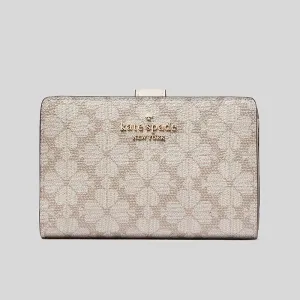 Kate Spade Bags KATE SPADE Spade Flower PVC Medium Compact Bifold Wallet Dark Beige Multi KG488
